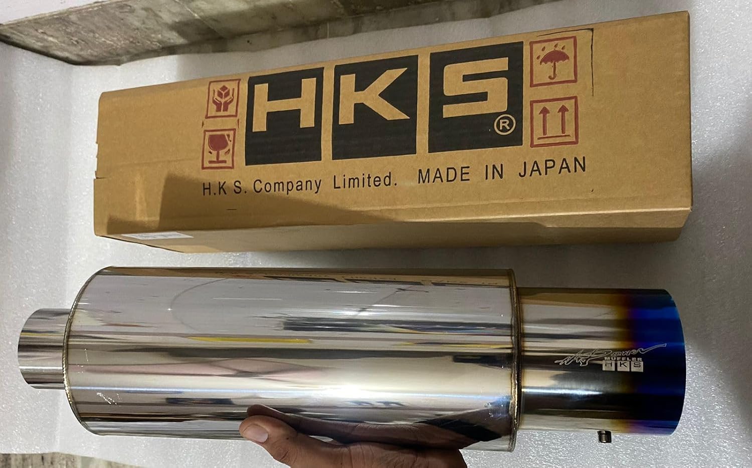 Stainless-STEEL HKS SINGLE ROUND TIP Exhaust Muffler Silencer Burnt Tip HKS Muffler Car Exhaust System Loud Exhaust MUFFLER-image-29