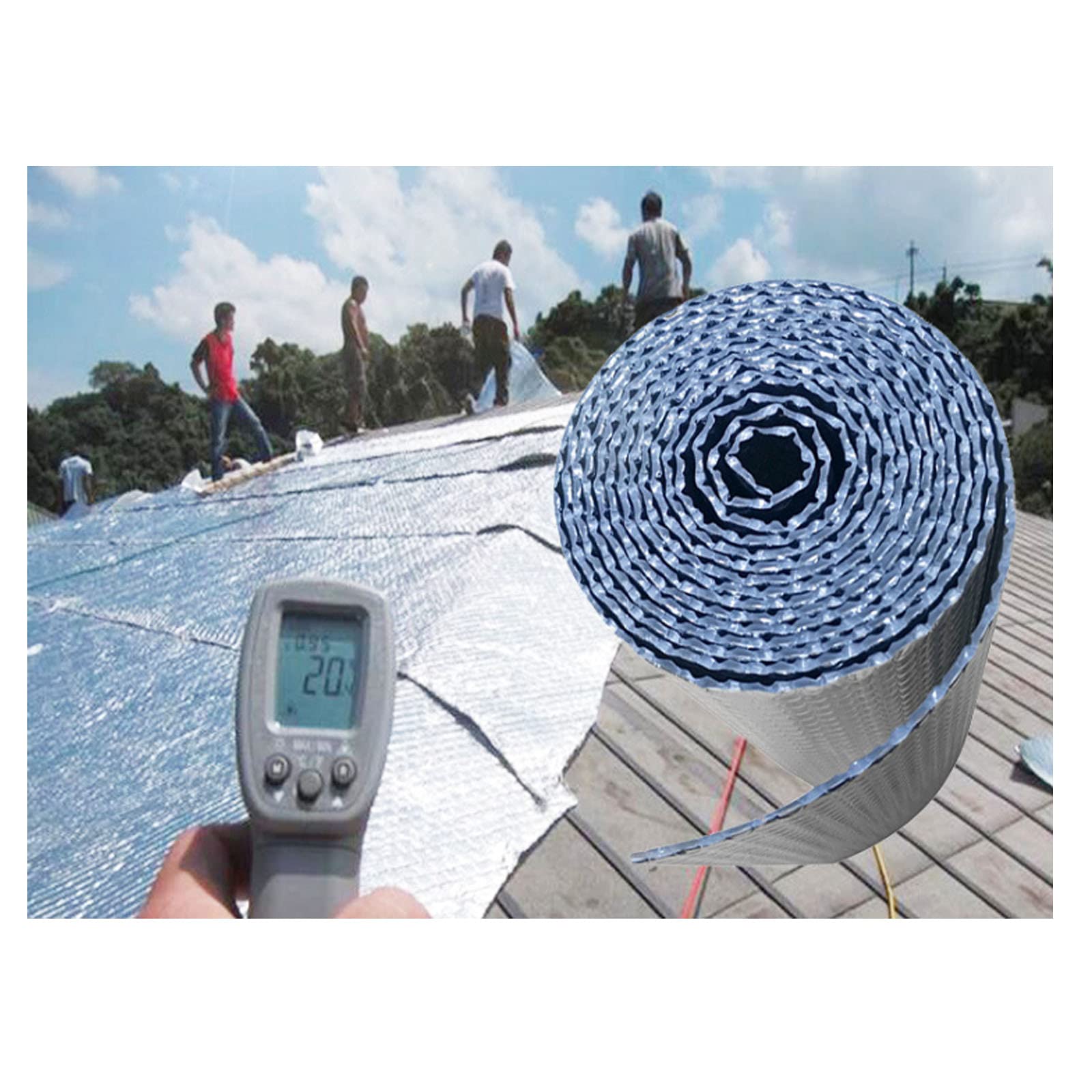 5mm Espesar Doble Aluminio Aislante Térmico Reflexivo Aislamiento Térmico Multicapa para Frío Y Calor Loft Techo Attic Wall Garaje Cobertizos, Caravanas,Botes,Casas De Mascotas Y Gar(Size:2m*4m)