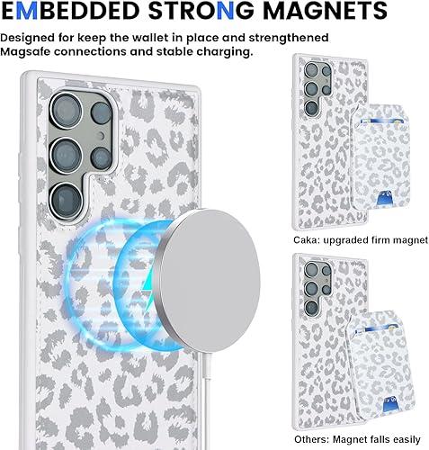 Miniatura 2 de Funda Samsung Galaxy S23 Ultra con tarjetero de crédito, caja fuerte para Galaxy S23 Ultra, funda de cuero para mujer, compatible con mag Safe