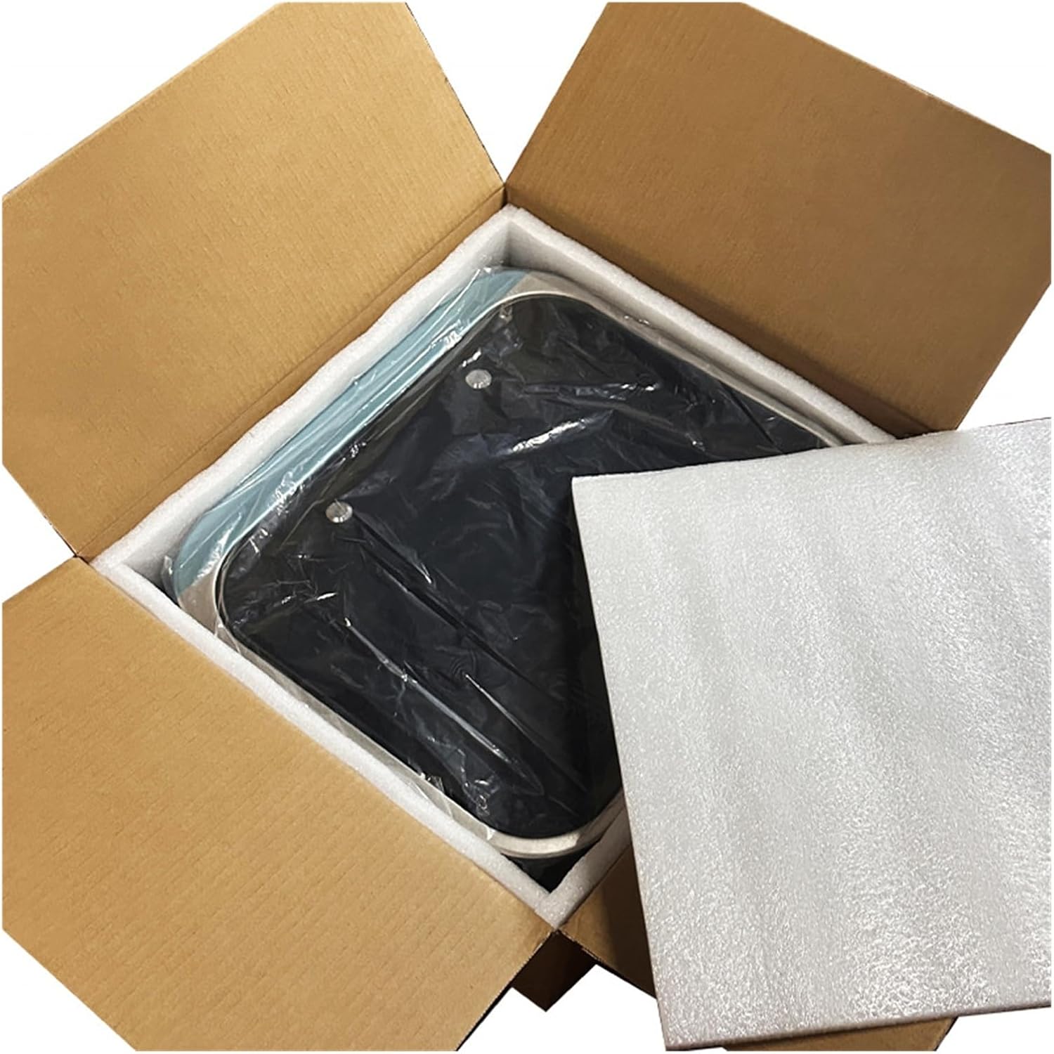 Caravan Accessories RV Caravan Boat 304 Steel Single Hand Wash Basin Sink With Tempered Glass Lid