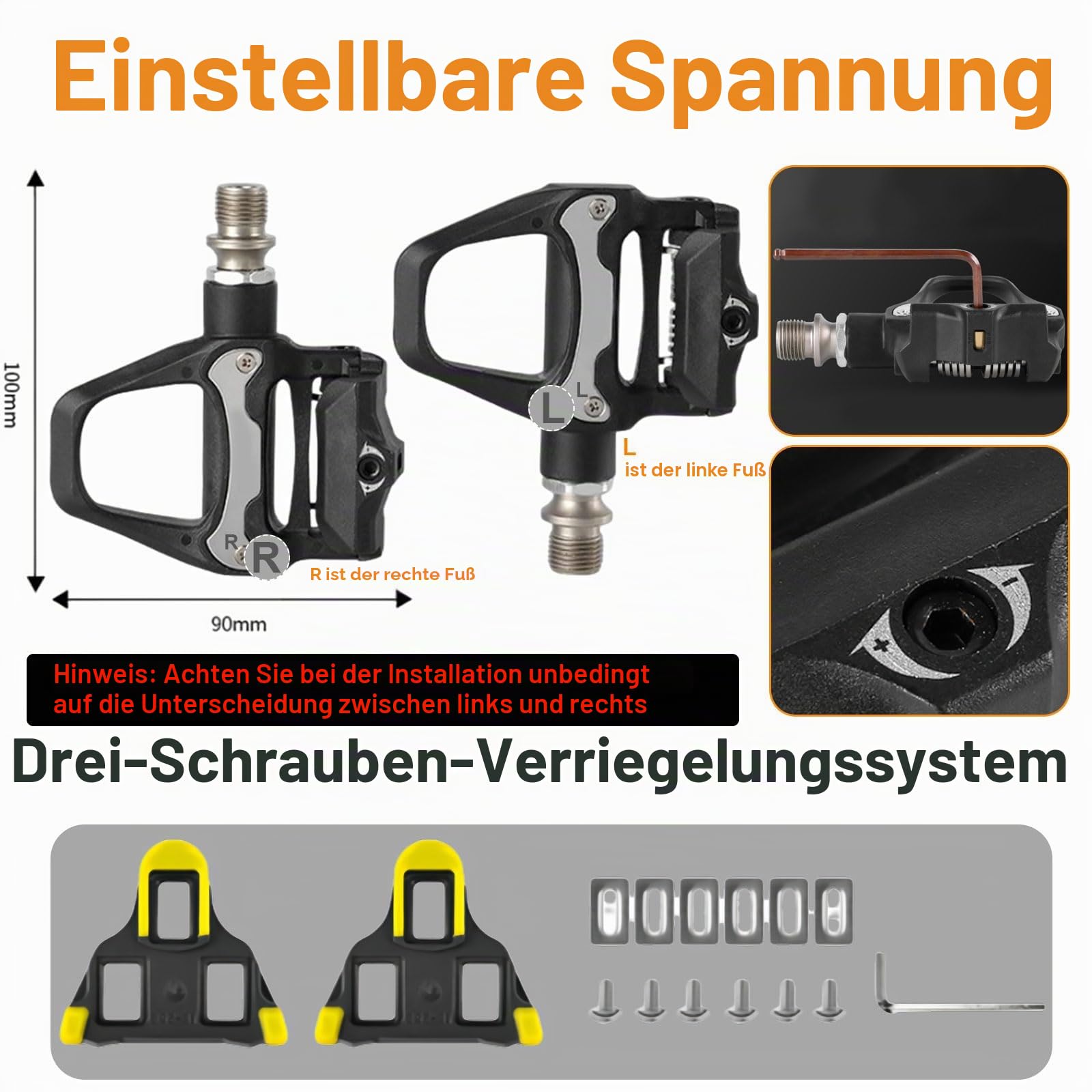 spd system rennrad Kocusu Klickpedale mit Shimano SPD-SL Pedale, Road Bike Pedals mit 9/16 Zoll Kugellagern, Fahrradpedale Rennradpedale für SPD-SL System, Rennrad, Langstreckenfahrt, Outdoor Sport & Freizeit Fast Charger Adapter Bosch Youth Electric Bike Handgröße:Extra große