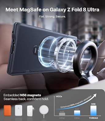 TORRAS Q3 Spin for Samsung Galaxy Z Fold 8 Ultra Case, 360 Magnetic Stand