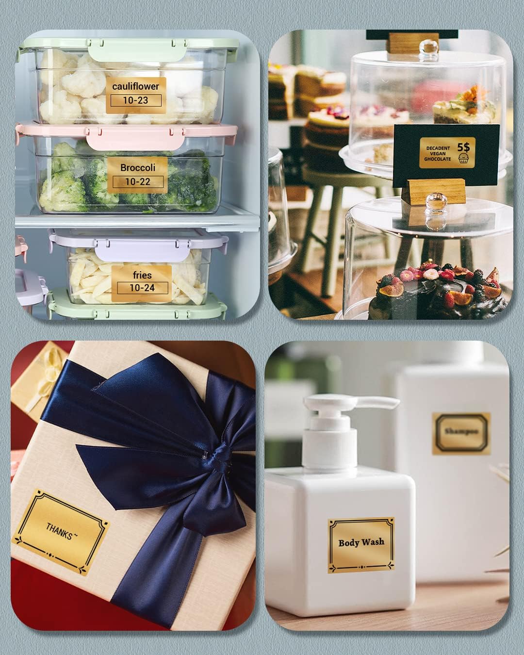 Phomemo Thermal Sticker Labels- 1.57"x1.18"(40x30mm) Thermal Label for M110/M100/M220/M250/M108, for Barcode/Address/Mailing/Logo/Business/Home Tag, Black on Golden - Image 5