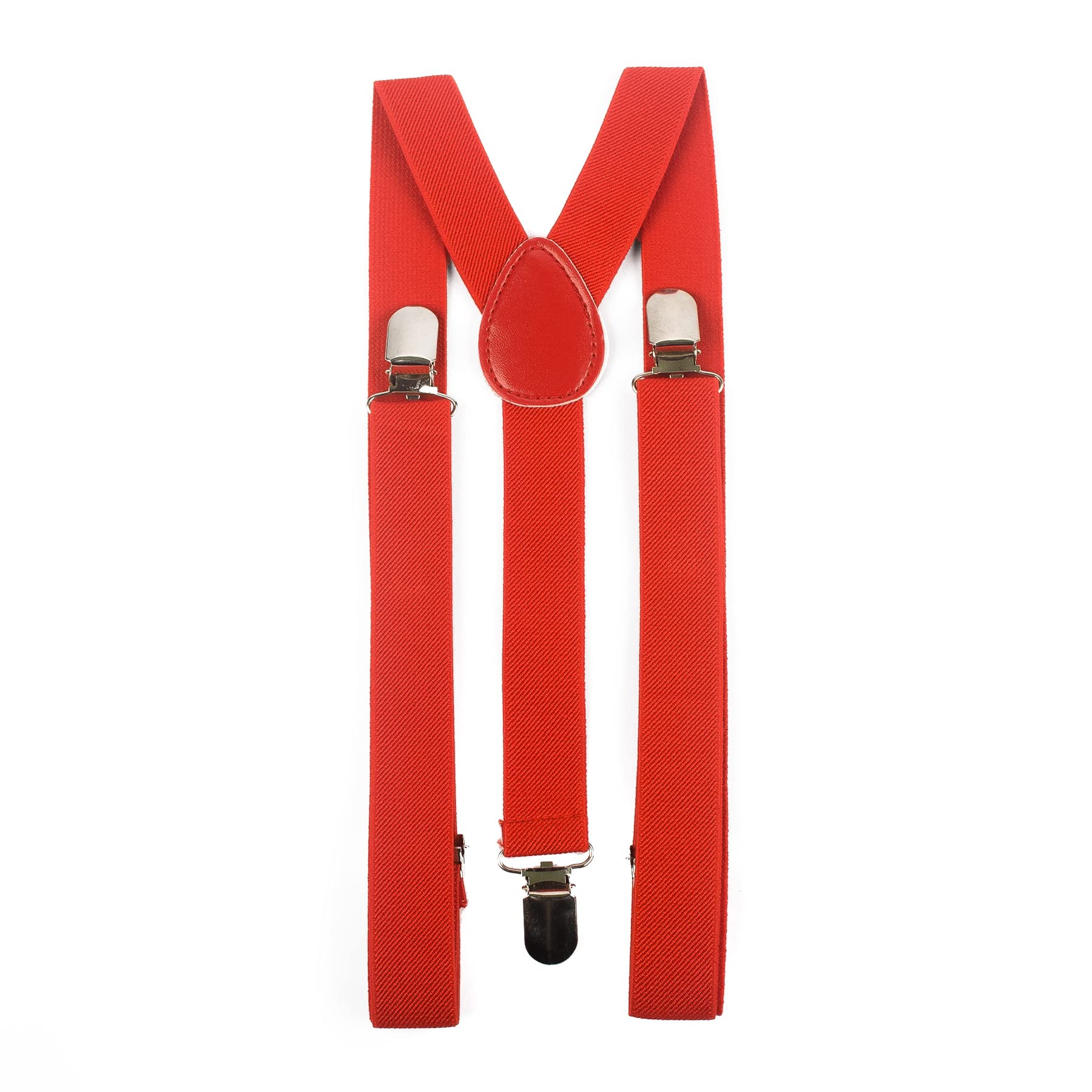 Hat To Socks Mens Womens Adjustable Braces Suspenders with Strong Metal Clips (Red)