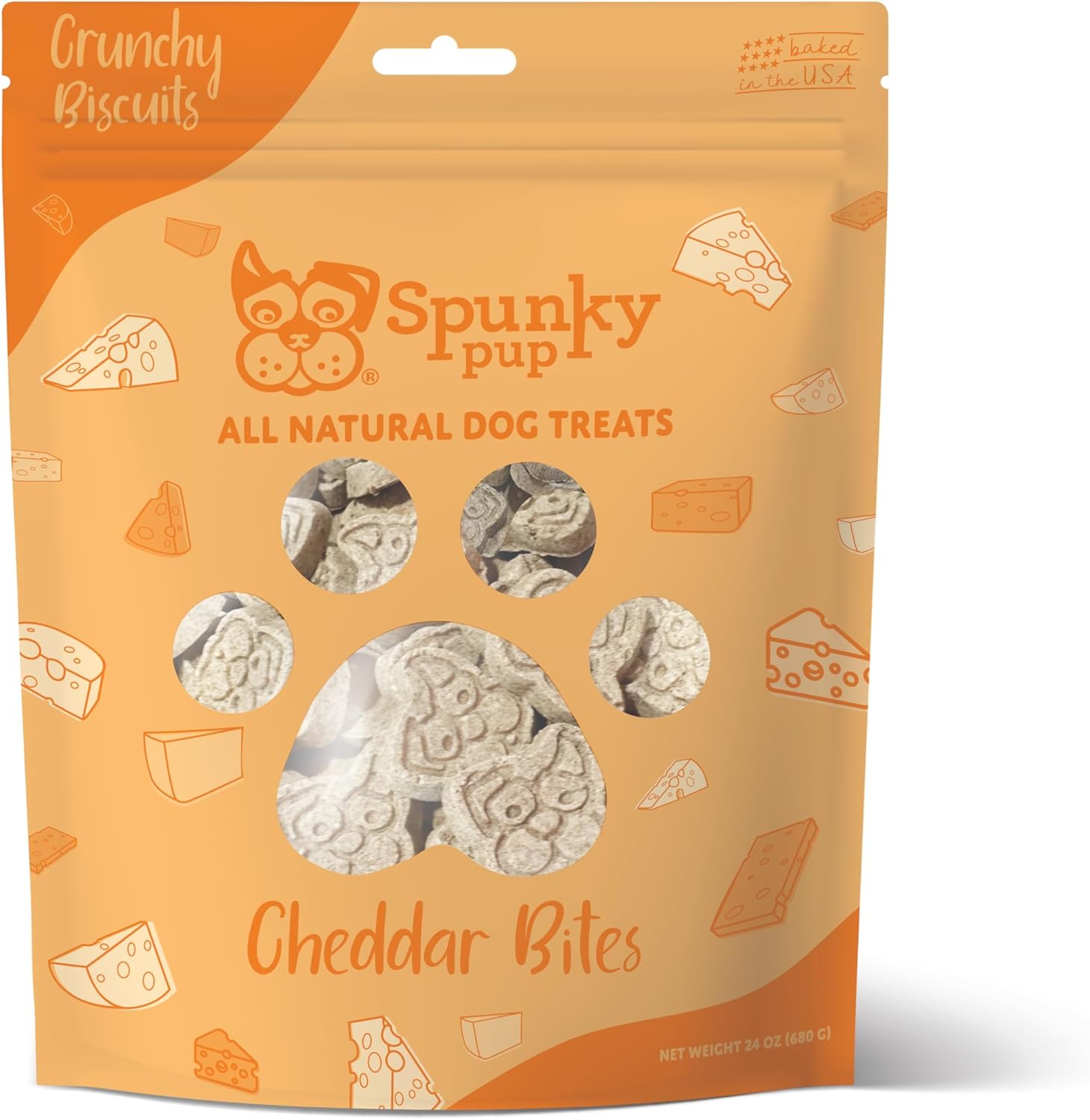 Spunky pup Every Day Biscuit Dog Treats - All-Natural, Handmade in USA, Perfect for Training or Snacking, 4 lb Resealable Bucket- Bucket of Biscuits- Prime Rib Flavor