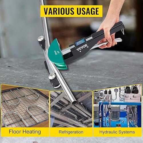 Miniatura 8 de VEVOR Dobladora de tubos de cobre, 14-78 pulgadas, 90 grados de flexión hacia adelante y hacia atrás, dobladora de tubo de trinquete con 7 troqueles