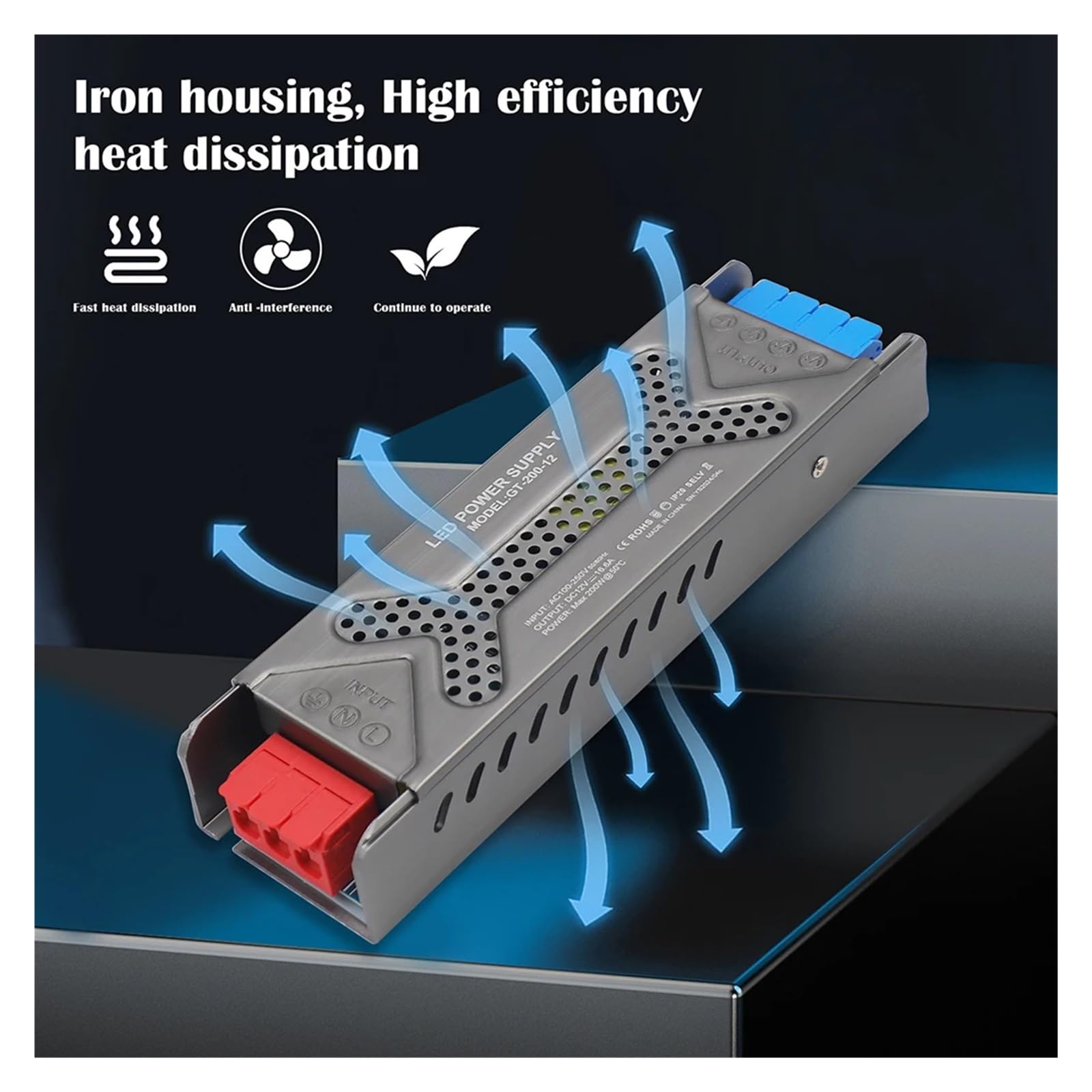 Controlador LED Adaptador de Fuente alimentación LED Ultrafino, Transformador 110-220 V a 12 V/24, 60 W, 100, 200, 300 y 400 for Tiras iluminación CCTV(12V 8.3A 100W)