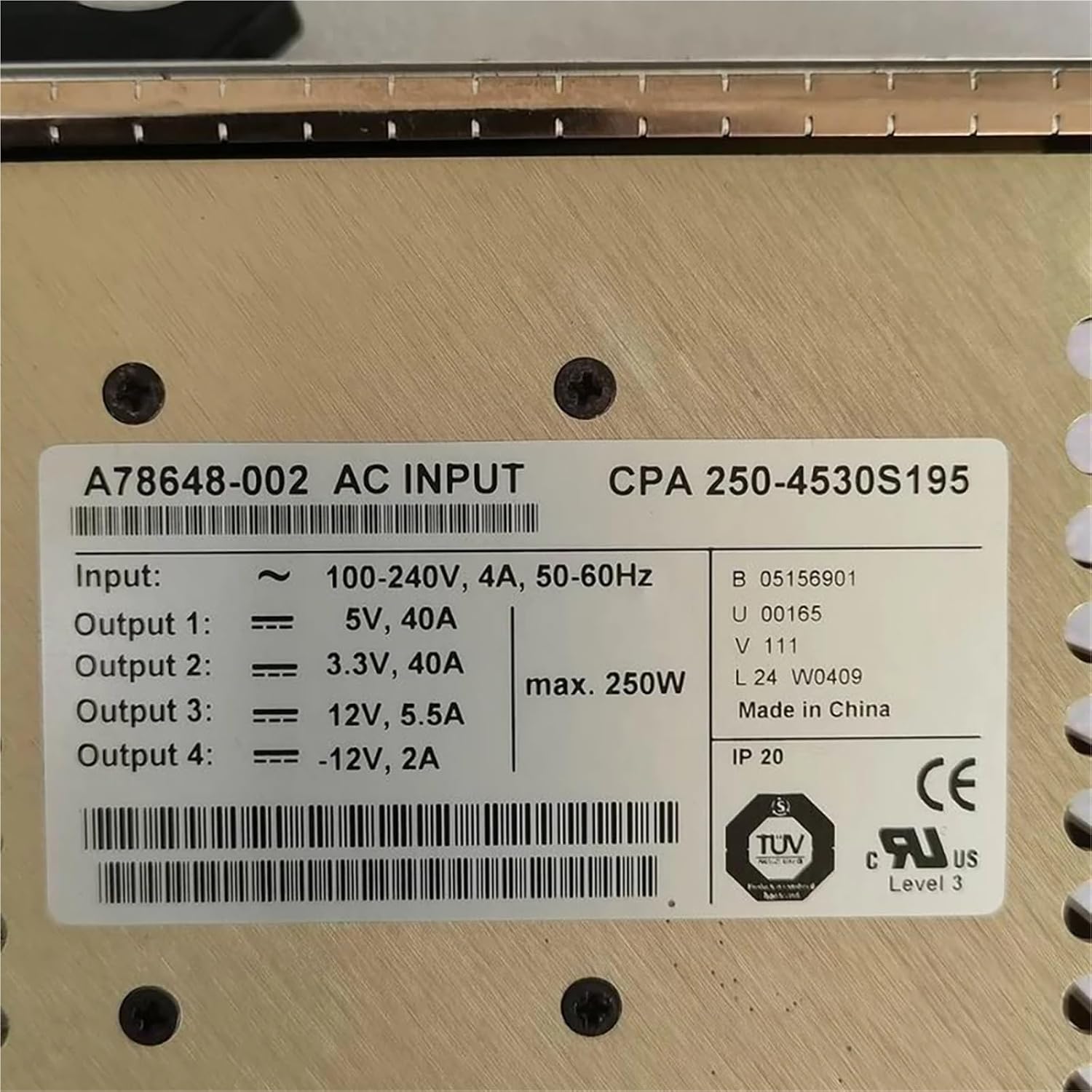 for Module AC A78648-002 CPA 250-4530S195 Power Supply