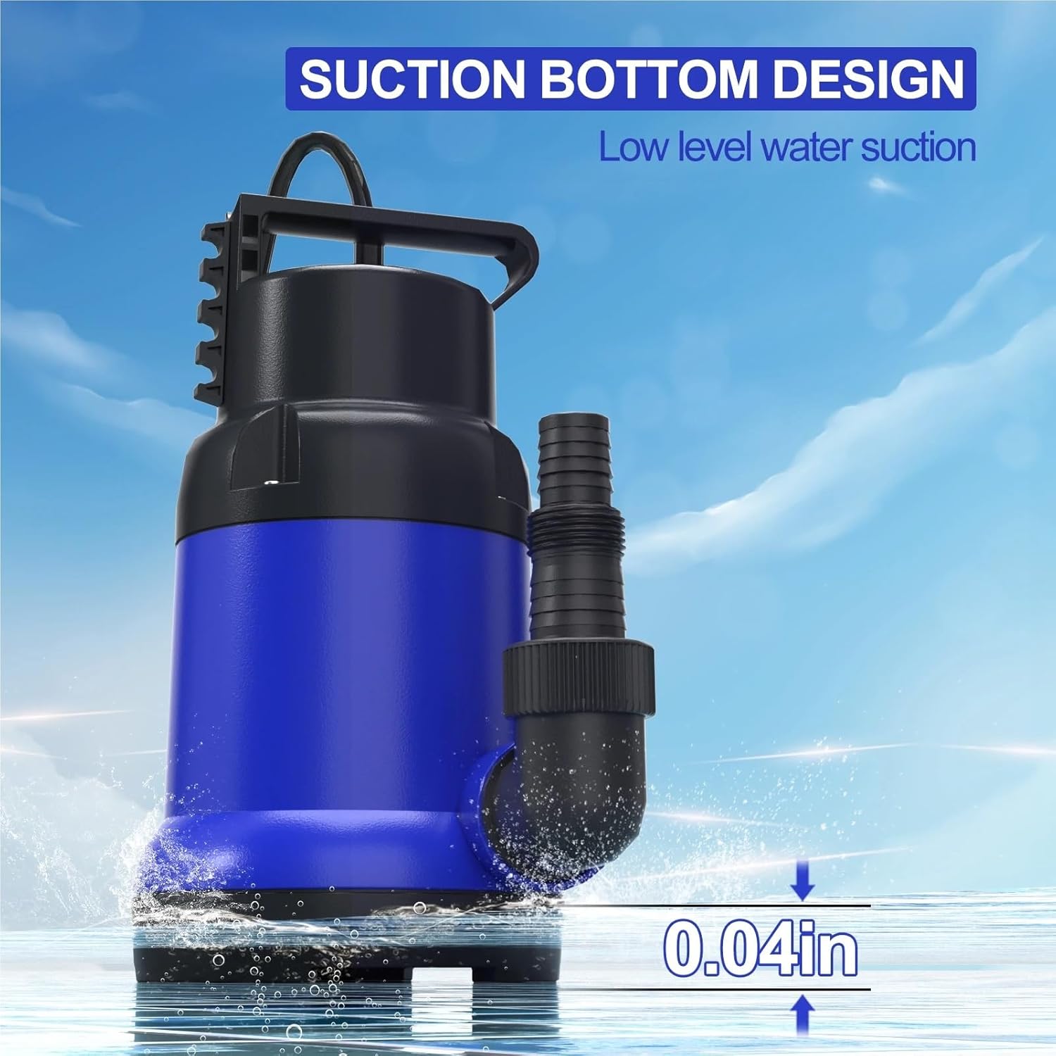 1pcs Sump Pump Submersible Water Pump 1HP 3700GPH Portable Electric Utility Pumps for Pool Draining Tub Basement