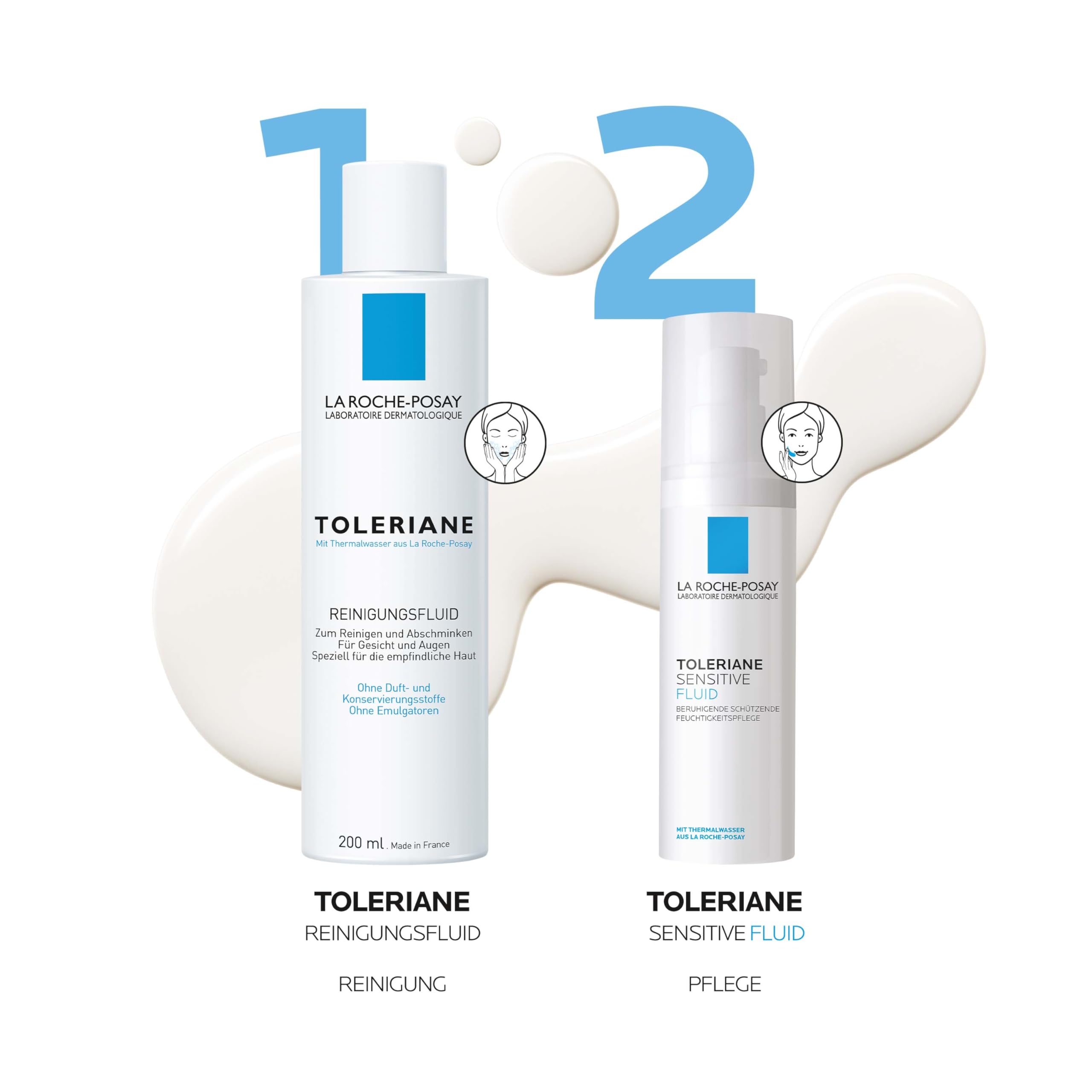 La Roche Posay Gesichtsfluid für fettige und Mischhaut, Intensiv beruhigend, Für 48 Stunden Feuchtigkeit, Mit Glycerin, Niacinamid und Thermalwasser, Toleriane Sensitive Fluid, 40 ml
