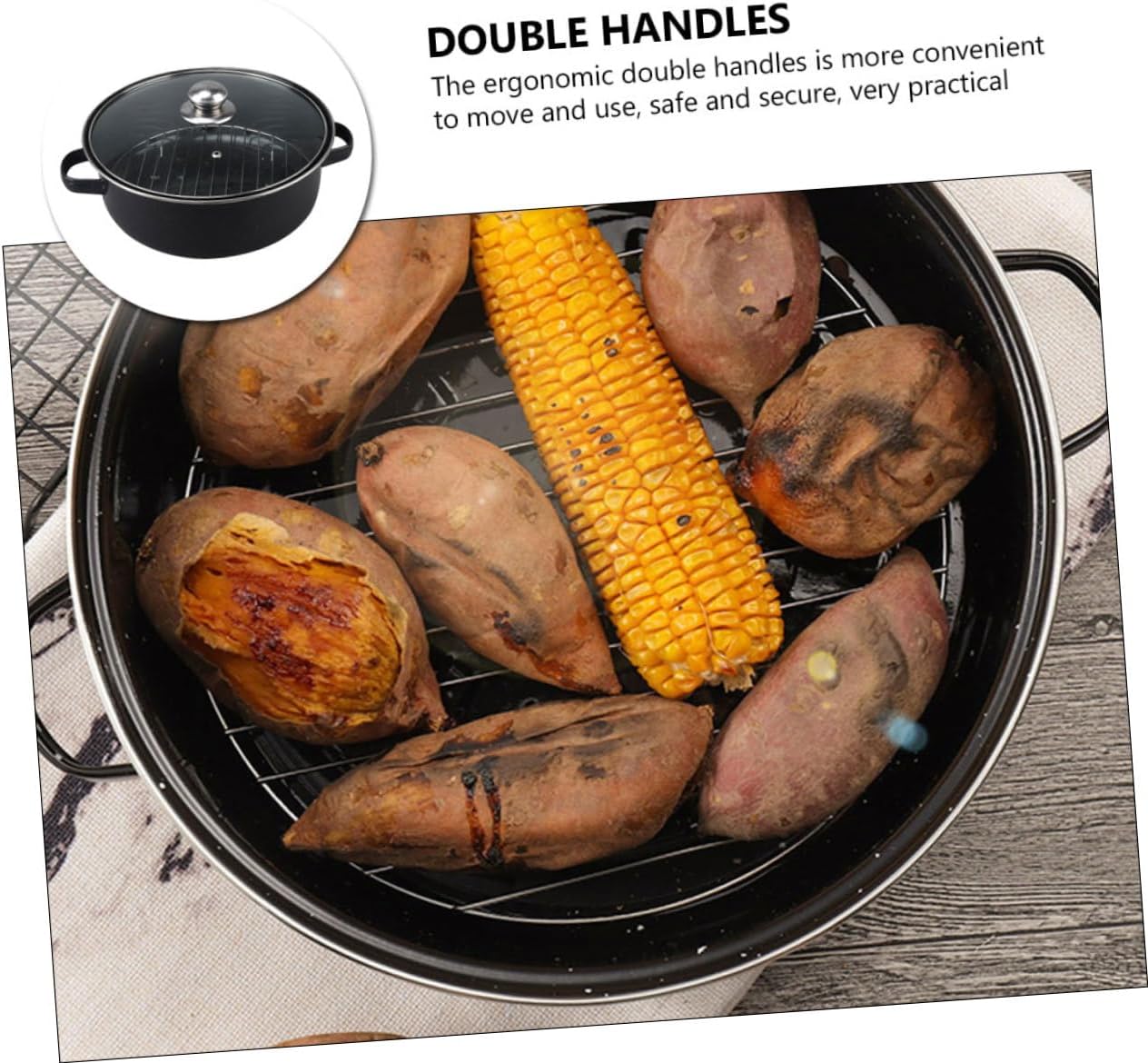 Roasting Pan Rack Oven Roasted Sweet Potatoes Roaster Turkey Roasting Pan Multi-function Baking p