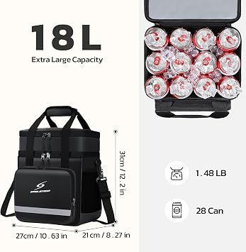 Maelstrom Lunch Box for Men,Insulated Lunch Bag Women,Leakproof Cooler Bag | Waterproof, Lightweight, 5-layer Insulation, Multiple Pockets, Portable, Adjustable Shoulder Strap, for Work/Travel/Picnic