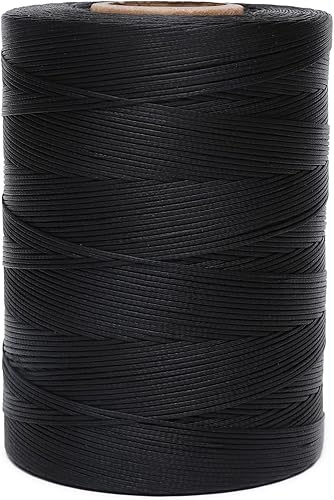 Miniatura 1 de Hilo encerado, 852Yds 150D 0.031 in Hilo plano de cera de poliéster para coser a mano, cuero, manualidades, proyectos de bricolaje, zapatos,