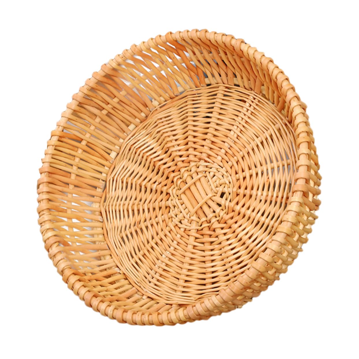 Ciieeo Round Handwoven Wicker Basket Multi Use Storage for Snacks Fruits and Sundries Vintage Woven Storage Bin for Kitchen Bathroom and Home Organization
