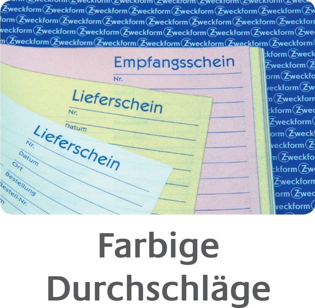 10er Sparpack Avery Zweckform 1736 Quittung inkl. MwSt., DIN A6 quer, fälschungssicher, 2 x 40 Blatt, weiß, gelb (10)