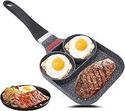 Egg Omelet Frying Pan,Pancake Maker Cooker Breakfast Pot,Multi Egg Frying Pan,Non Stick Aluminium Alloy Pancake Pan Fried Egg Cooker,Breakfast Skillet Cooker for Home Kitchen Cooking Tool