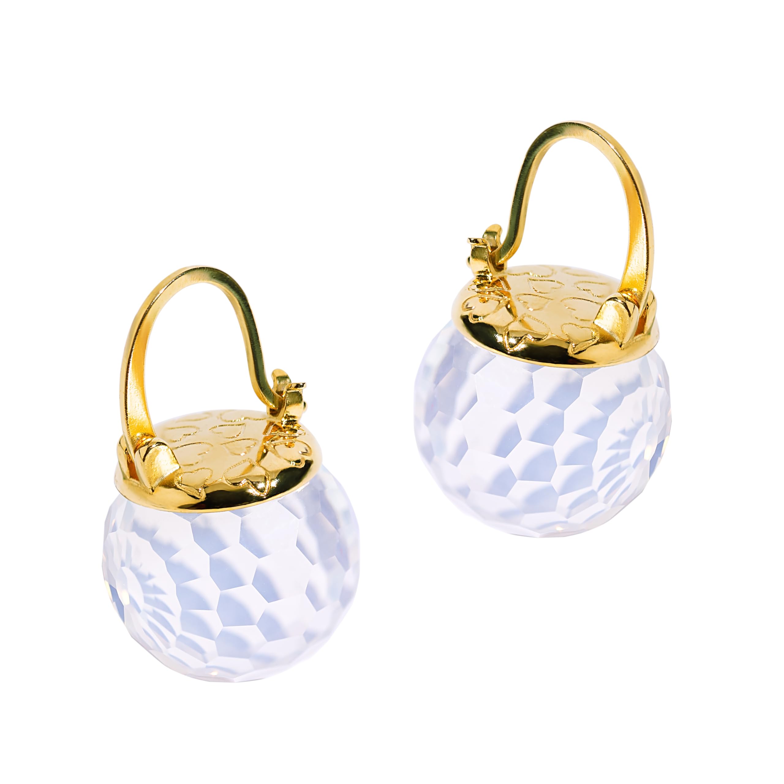 Crystal Earrings for Women, Sparkly Austrian Crystal Disco Ball Earrings, 18K Gold Plated Post Drop Earrings with Colorful Spheres, Hypoallergenic &amp; Lightweight, Ideal Gift for Her