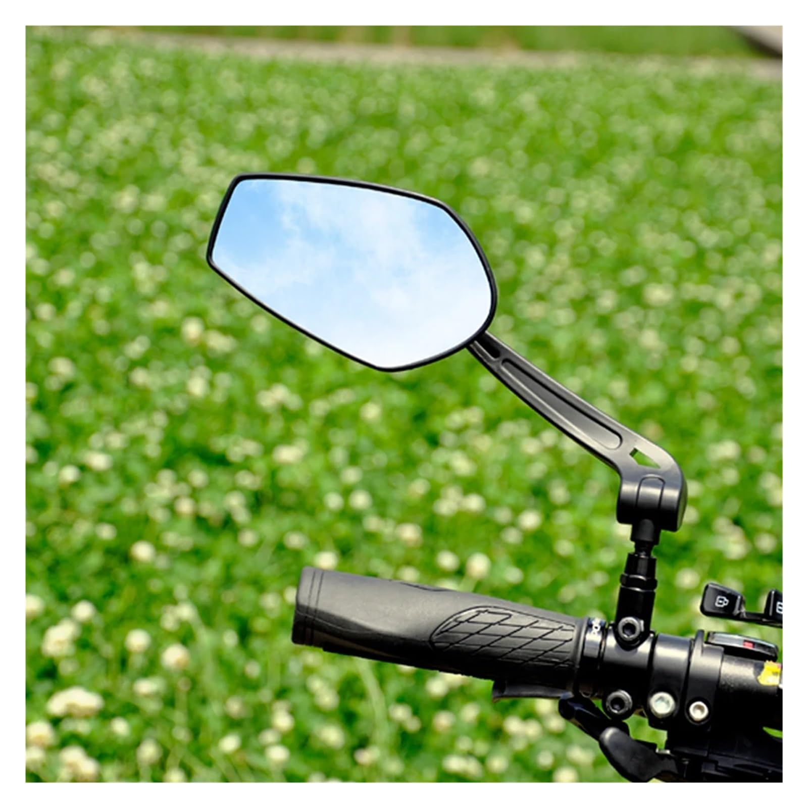 Fahrradspiegel Fahrrad Rückspiegel Lenker Drehen Radfahren Rückansicht HD Reflector Zubehör(Black One Set)