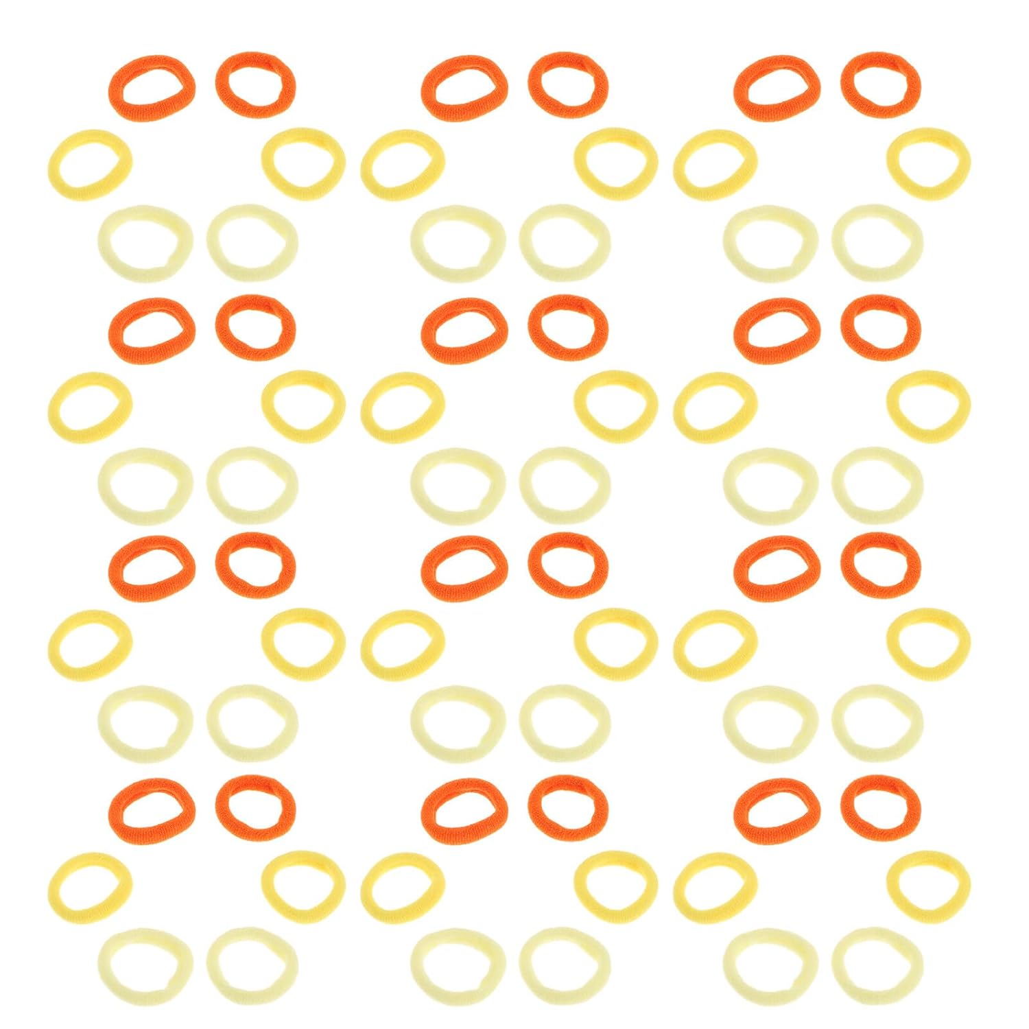 Hair Ties No Damage Hair Elastics Soft High Elasticity Yellow for 100pcs Pack Suitable