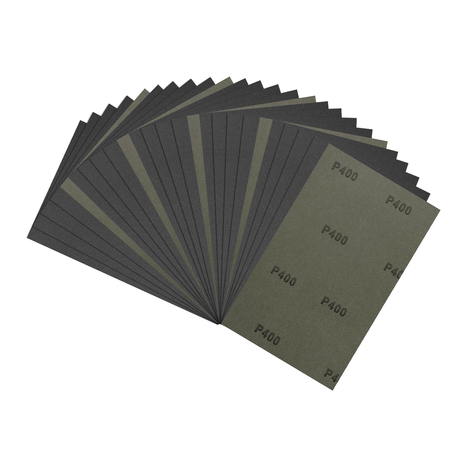 Kozelo 25pcs Sand Papers - [5.5 x 9 Inch x 400 Grits] Wet Dry Sandpaper Sheets for Metal Auto Wood Polishing and Scratches Removing, Silicon Carbide Abrasive