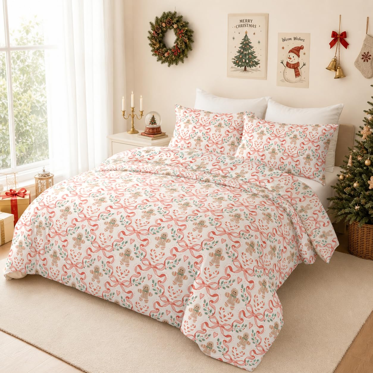 Floral Comforter Set Queen - Elegant Black Flower Bedding -25