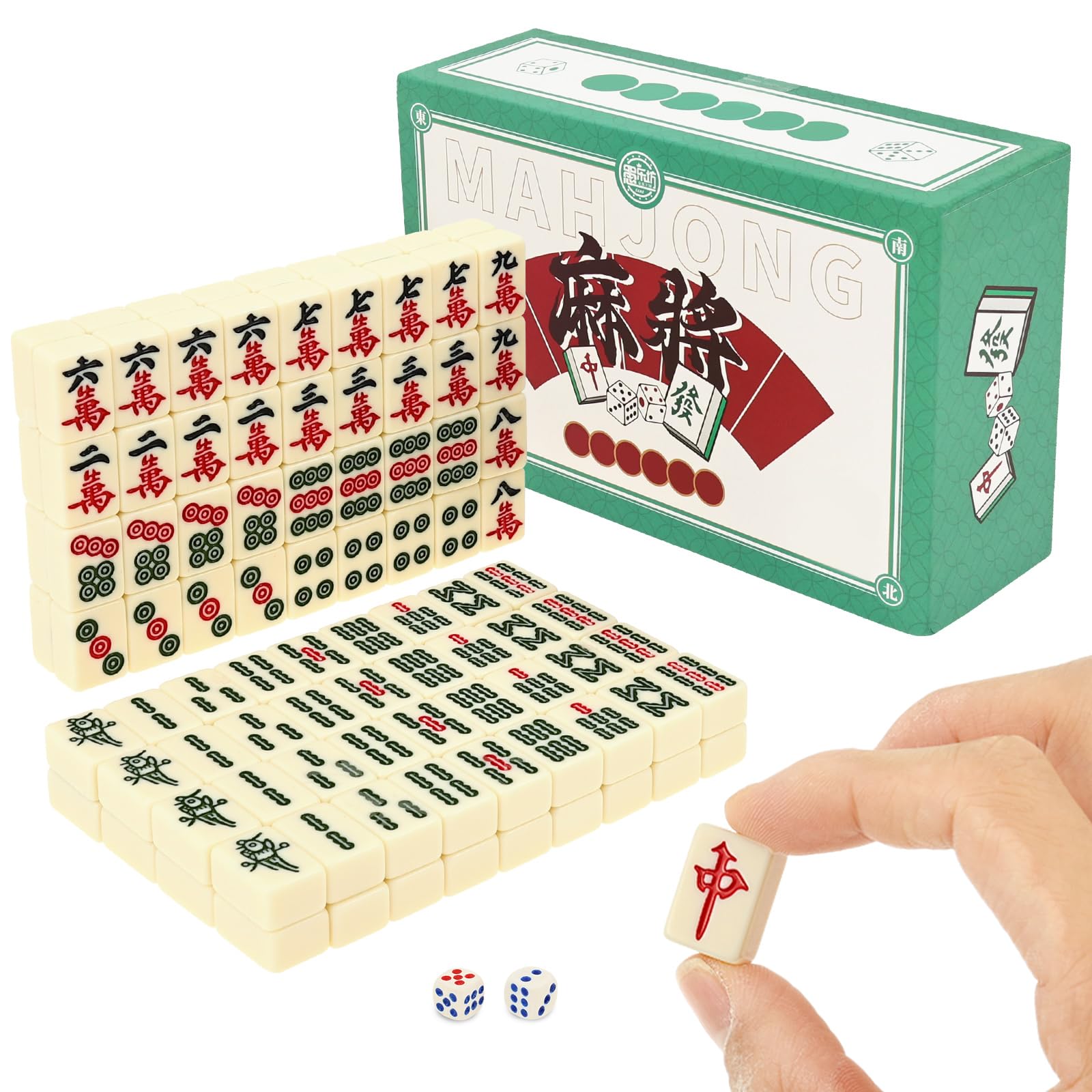 Amazon | Shuiling 麻雀牌 144枚 麻雀セット 2*1.4*1cm ミニサイズ 「2