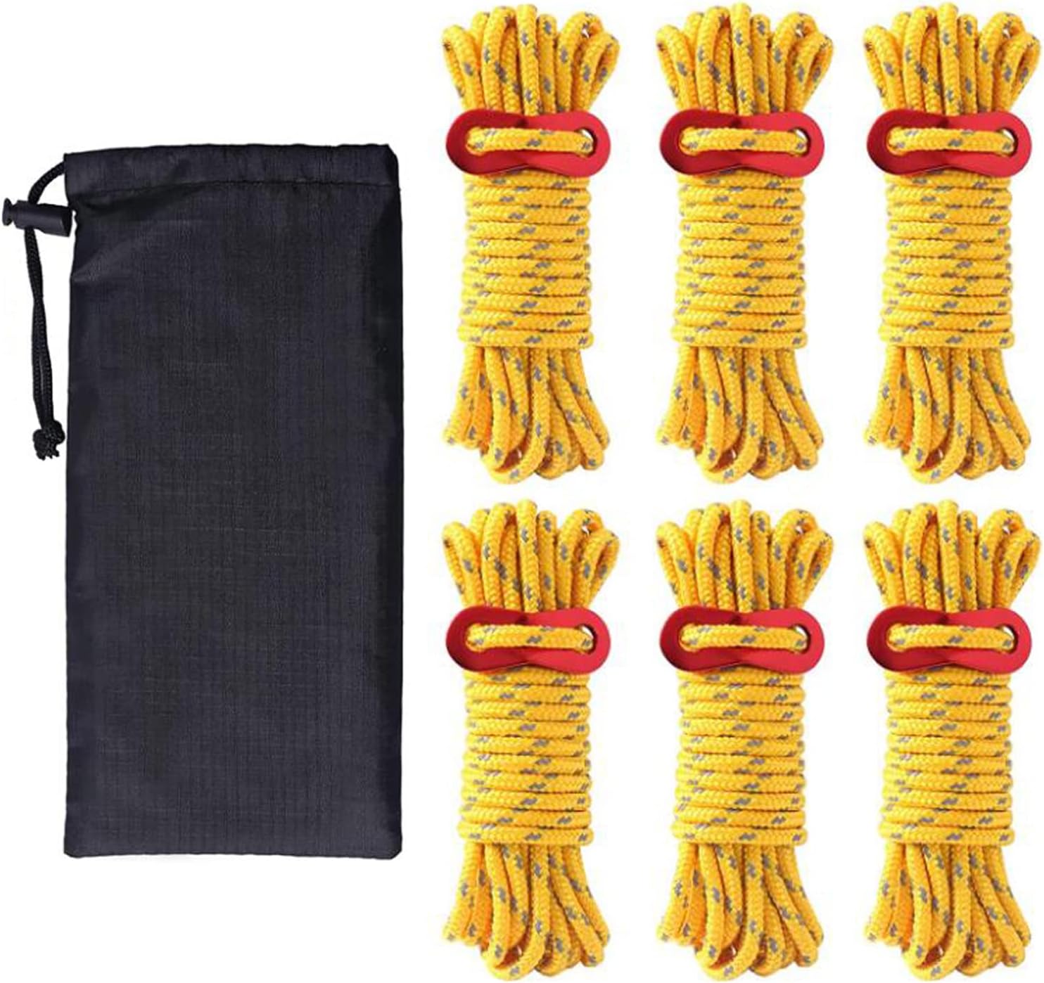 予約販売品 テントロープ 6本 セット 4mm 4m 耐荷重260kg ガイロープ パラコード ロープ ガイライン タープロープ 反射 キャンプ アウトドア アルミニウム 自在金具付き 収納袋付き イエロー Love Electronics Com 予約販売品 テントロープ 6本 セット 4mm 4m 耐荷重260kg ガイロープ パラコード ロープ ガイライン タープロープ 反射 キャンプ アウトドア アルミニウム 自在金具付き 収納袋付き イエロー Love Electronics Com