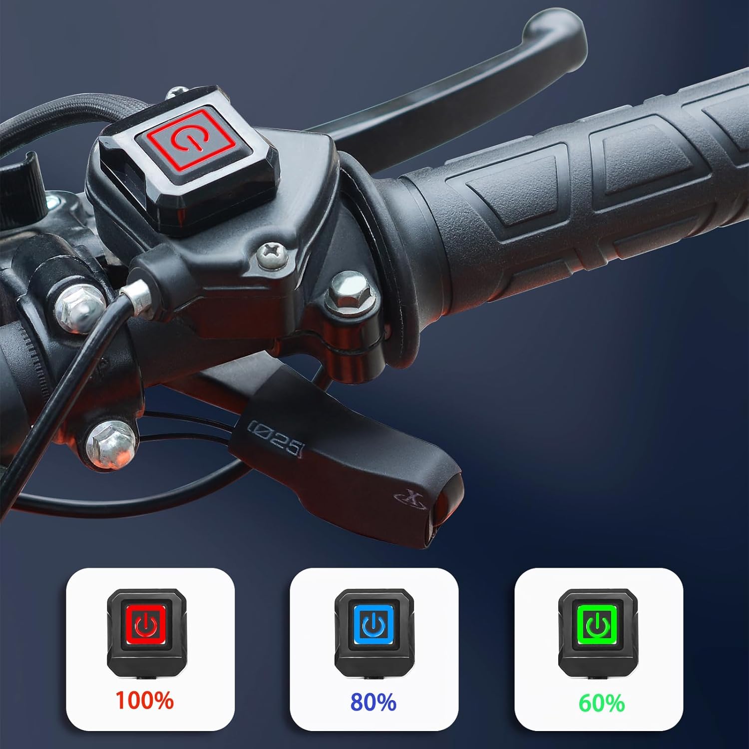 ATV Heated Grips with Thumb Warmer, 7/8" 12V Handlebar Heater, 3 Heat Settings Electric Heating Hand Warmers