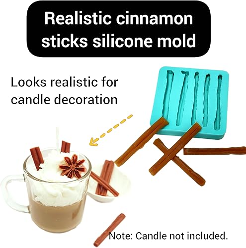 Miniatura 3 de Molde de silicona de canela 5 cavidades - Molde para hacer velas - Molde de resina - Molde de jabón Molde flexible de canela realista MS2006 (seguro