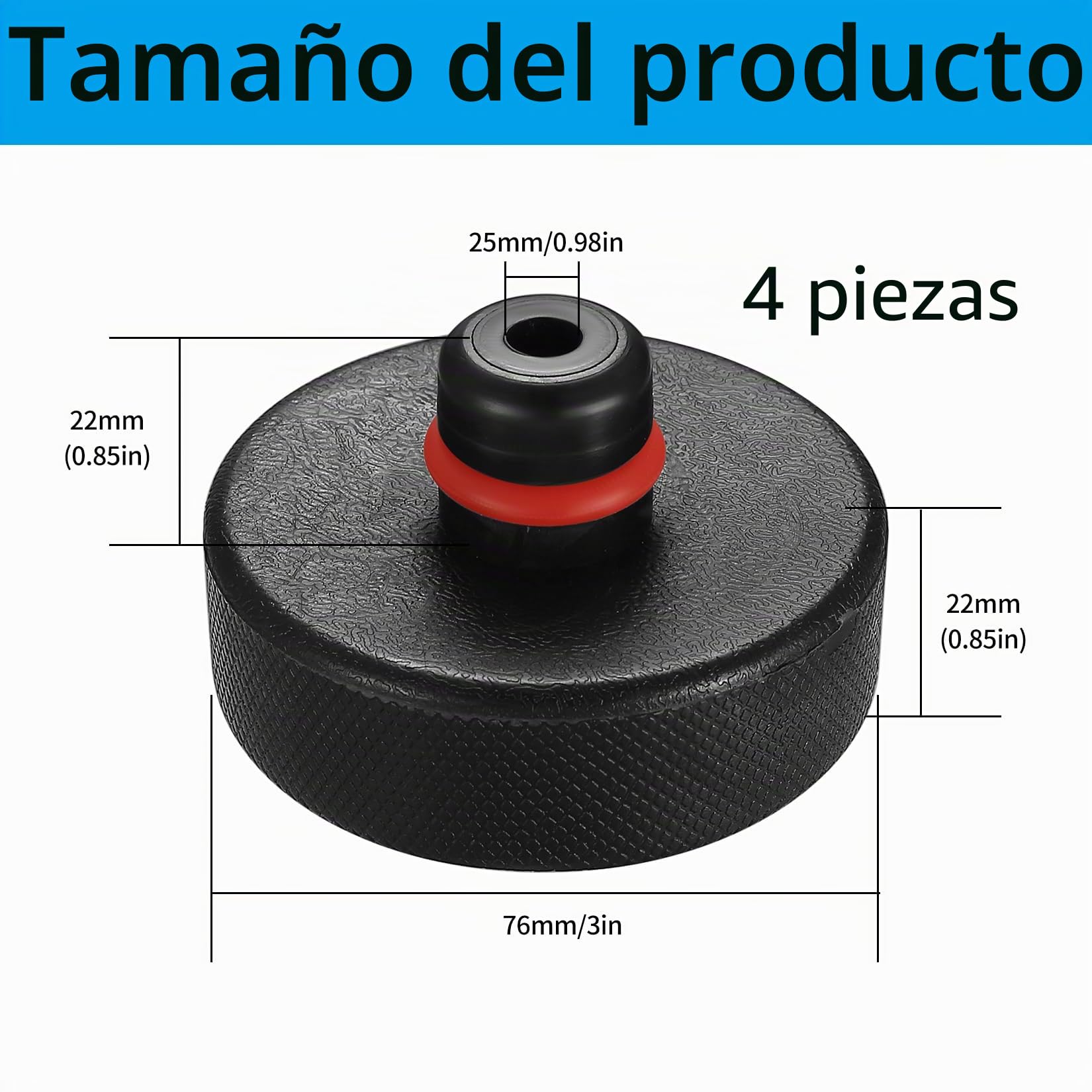 4 Piezas Gato Hidráulico Almohadilla de Goma Compatible Con Tesla Model 3/Y/S/X, Adaptador Jack Pad Herramienta Puntos de Elevación