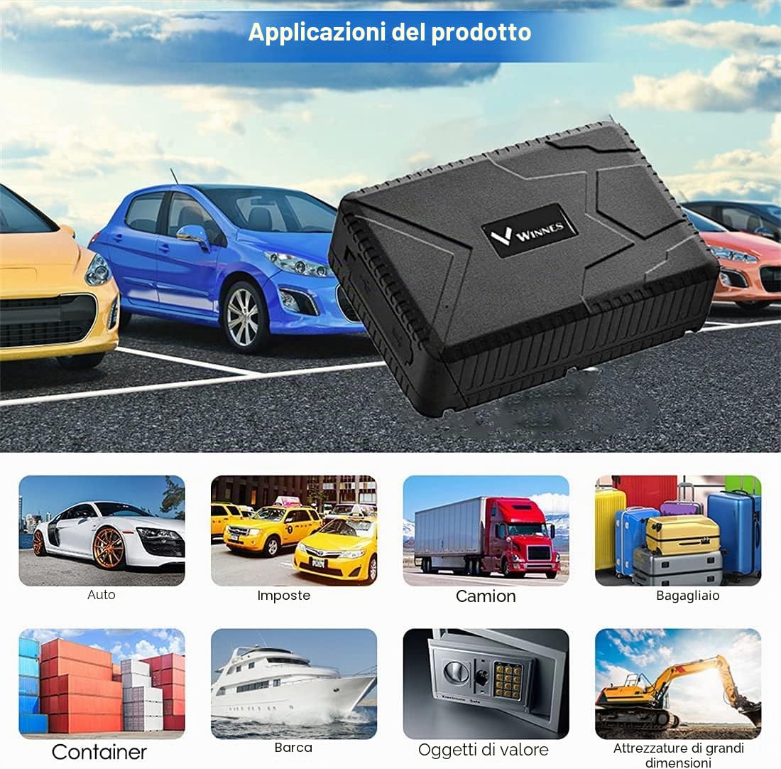 Winnes 4G GPS Tracker Localizzatore GPS Per Auto Moto Camion Con Forte Magnete Tracking in Tempo Reale,Geo-fence Alarm App Gratuita Antifurto 4GTK915