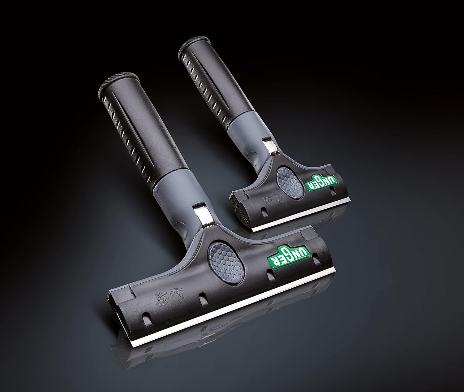 Unger Commercial ErgoTec® Ninja 4" Glass Scraper with Blade and Safety Cap – Adjustable Angle for Efficient Window Cleaning EN100