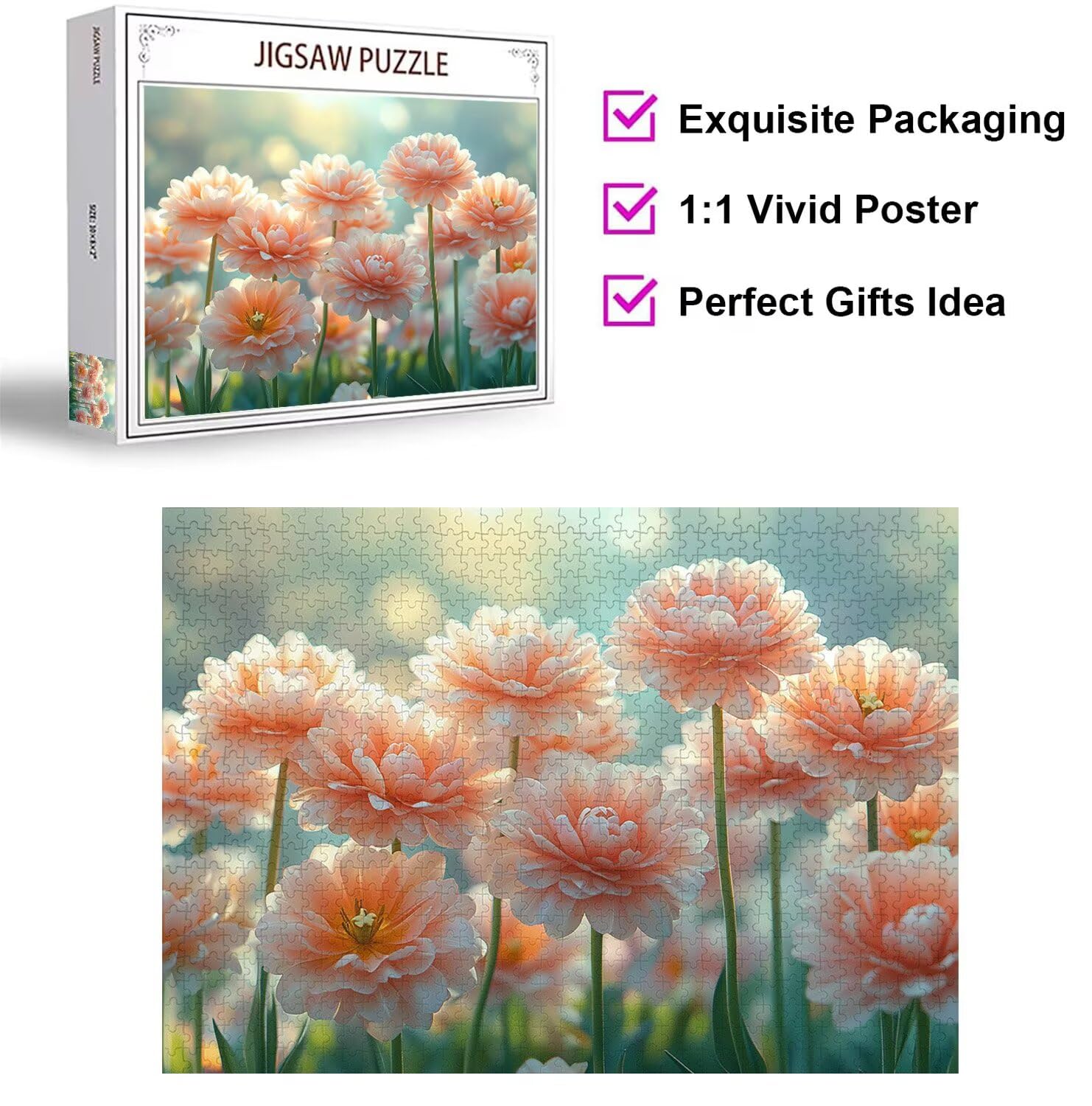Puzzles 1500 Piezas, Puzzle Madera Flor Primavera, n-256