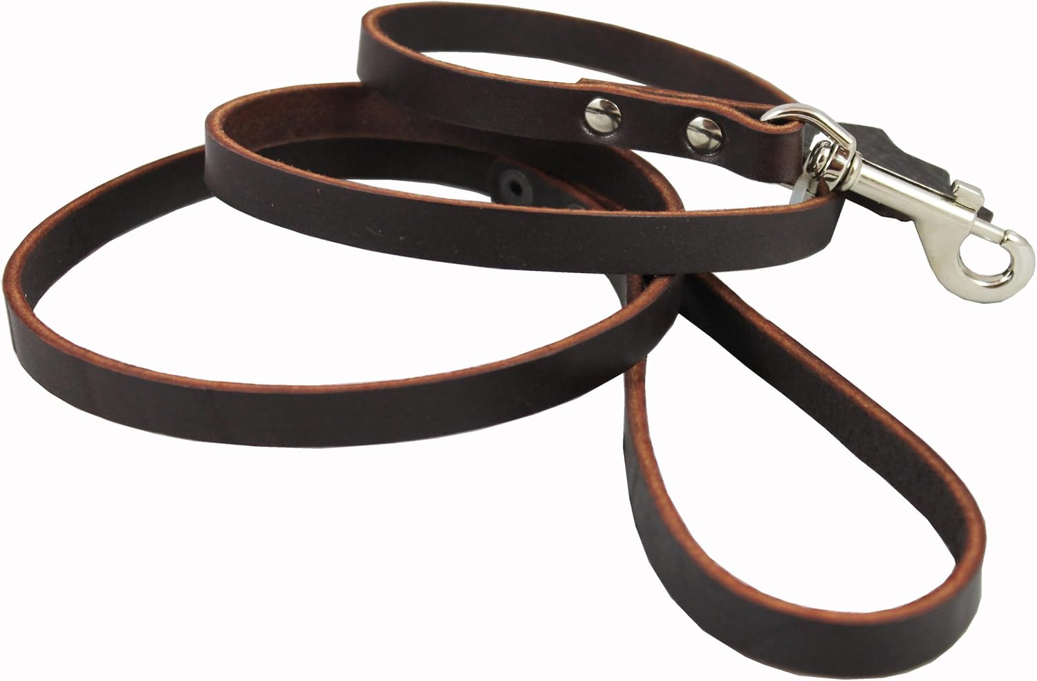 Genuine Leather Classic Dog Leash Brown 1/2" Wide 4 Ft Basset Hound, Collie, Shar-Pei : Pet Leashes : Pet Supplies
