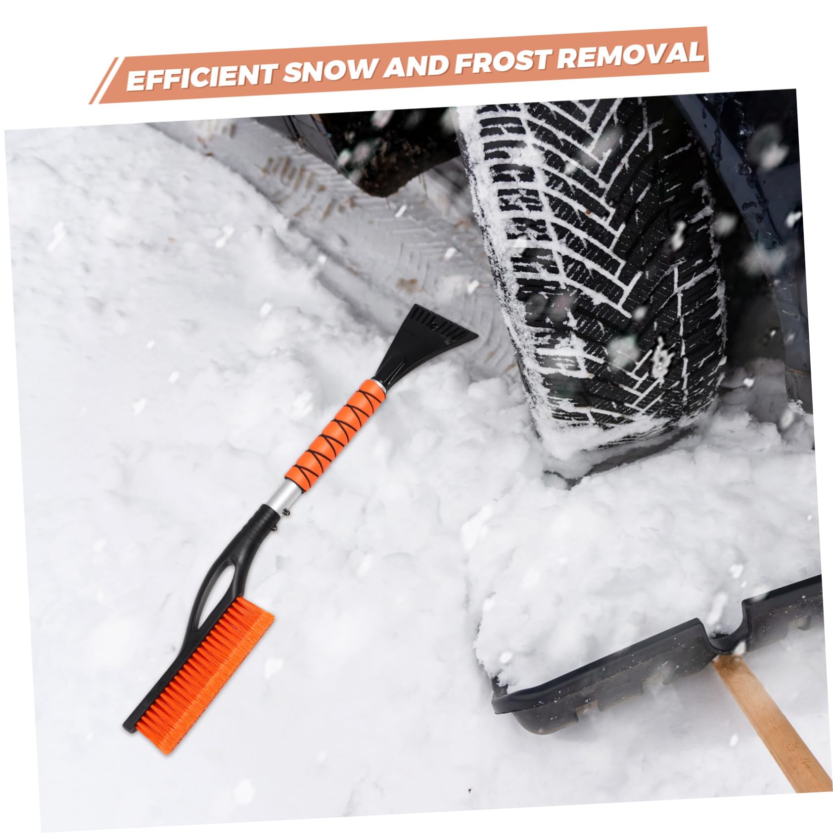TOPBATHY Spazzola da Neve per Auto Grattugia Ghiaccio Estendibile 2pezzi Impugnatura Antiscivolo per Pulizia Parabrezza in Clima Invernale