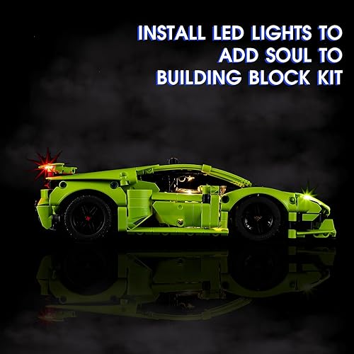Miniatura 3 de Vaodest Juego de luces LED para Lego Lamborghini Huracán Tecnica 42161, diseño y configuración compatibles con el modelo 42161 (solo luz LED, no kit