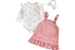 Baby Girl Valentines Day 3-Piece Outfit 6-9 Months