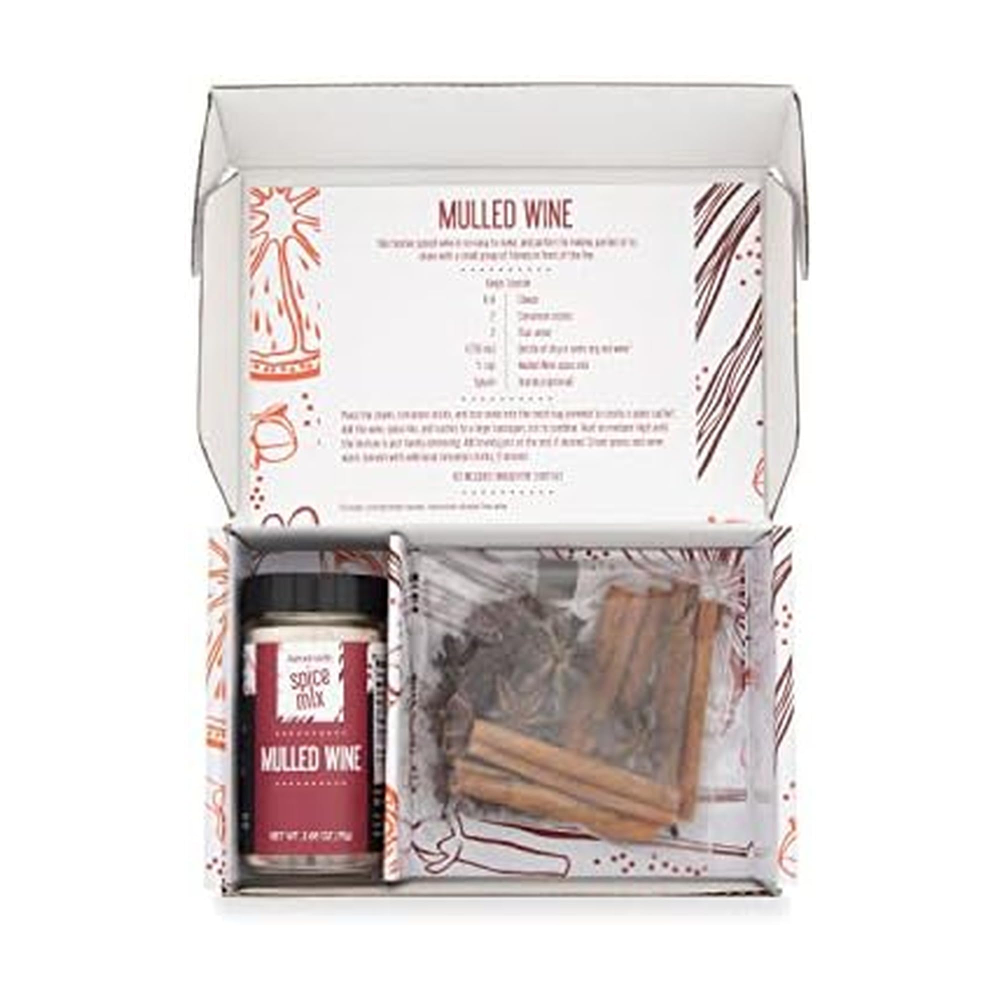Kamenstein Glühwein-Cocktail-Set, Geschenkbox enthält alles, um die perfekte Saison für 12 Portionen, vorgemessene Gewürze, Geschenk, Urlaubsunterhaltung oder Hosting, 17 x 10 x 5 cm