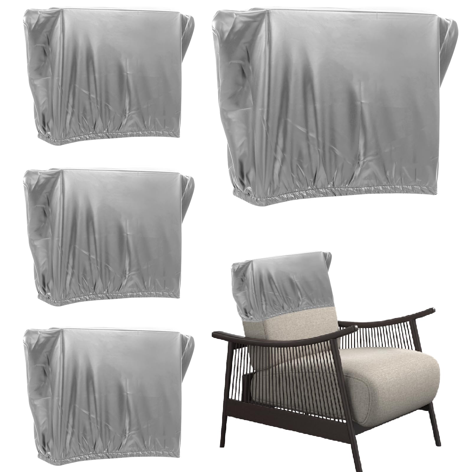 Lot de 4 housses de chaise extensibles en PU imperméable pour protéger votre salle à manger