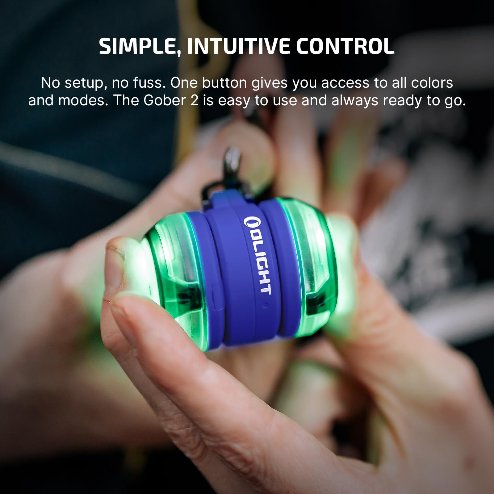 OLIGHT Gober 2 - Luz de seguridad LED de alta visibilidad con 4 modos de iluminación, advertencia intermitente recargable USB-C con clip para correr, ciclismo, camping, pasear al perro por la noche