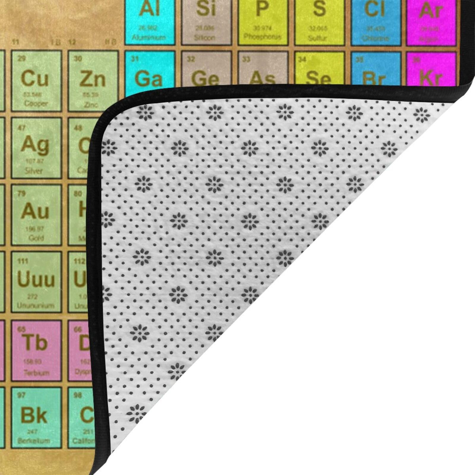 Tavola periodica, Tappeto grande antiscivolo per soggiorno e camera da letto, 160 x 120 cm.