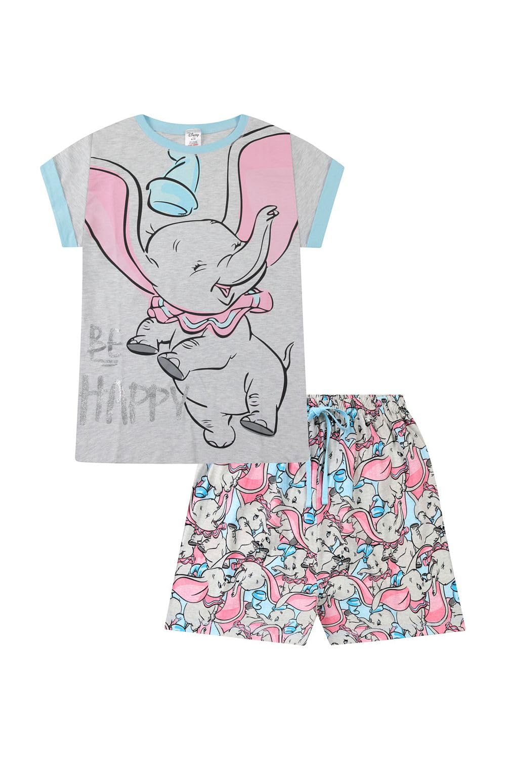 Disney Women's Blue Dumbo Be Happy Short Cotton Pyjamas (18-20)