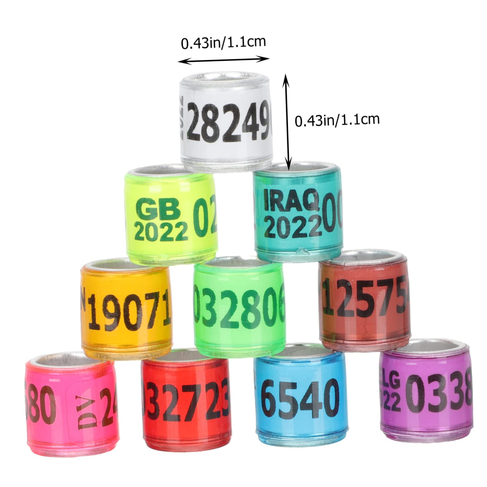 BESPORTBLE 300pezzi Anelli Identificativi Alluminio per Piccioni e Uccelli Fasce Colorate per Allenamento e Monitoraggio per Pappagalli e Pollame