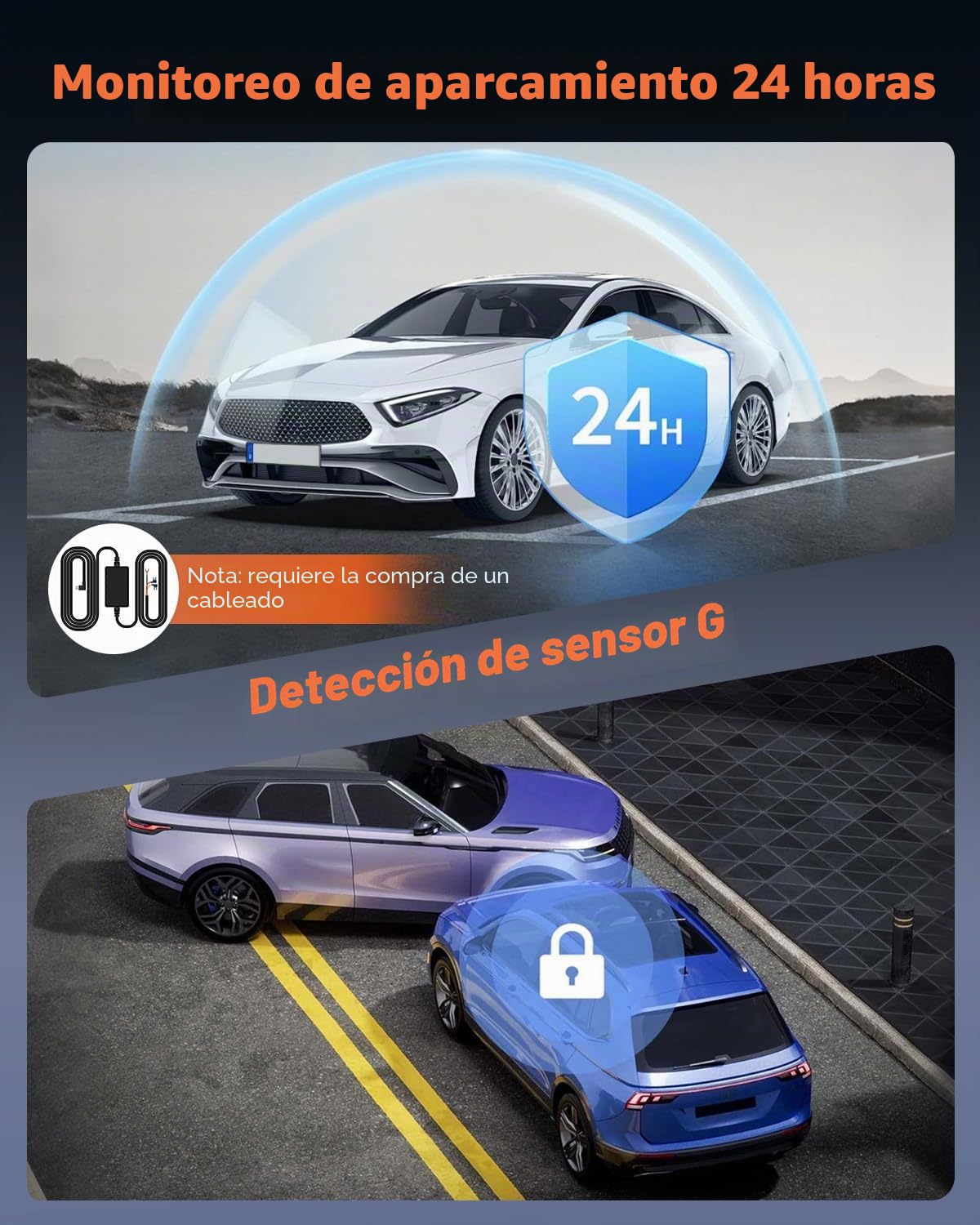 Hikity 360°Dash CAM Coche con Tarjeta SD 64G,4 Cámaras Pantalla IPS de 3 Pulgadas Cámara para Coche,Dashcam Coche 1080P,Sensor G, Visión Nocturna,Ayuda Inversa,Grabación en Bucle