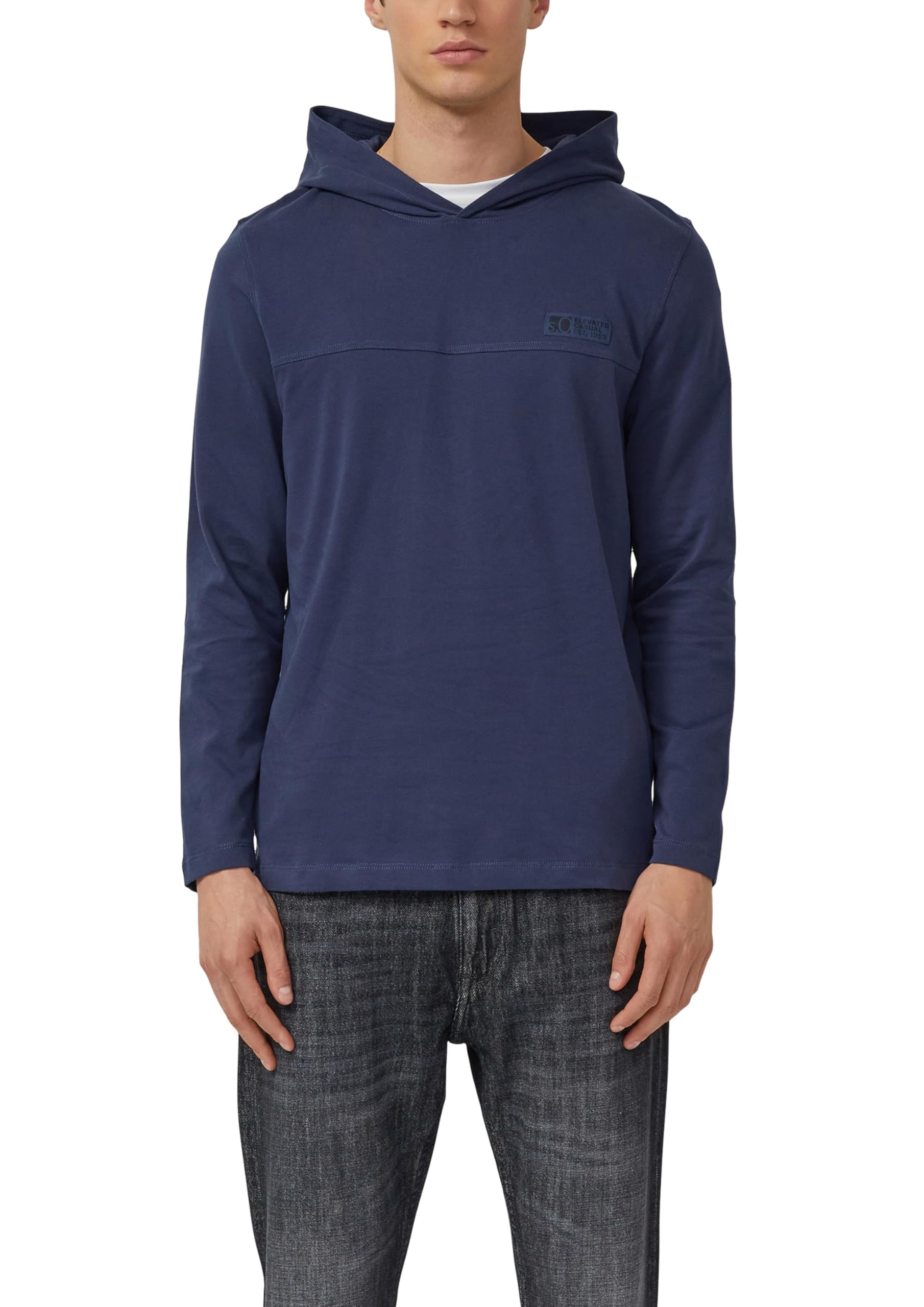 s.Oliver Kapuzen-Longsleeve aus Heavy Jersey mit Logo-Detail
