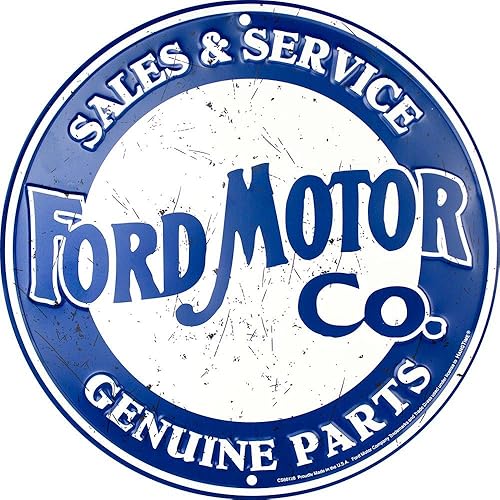 Hangtime Ford Motor Co. Sales & Service - Letrero circular de piezas originales