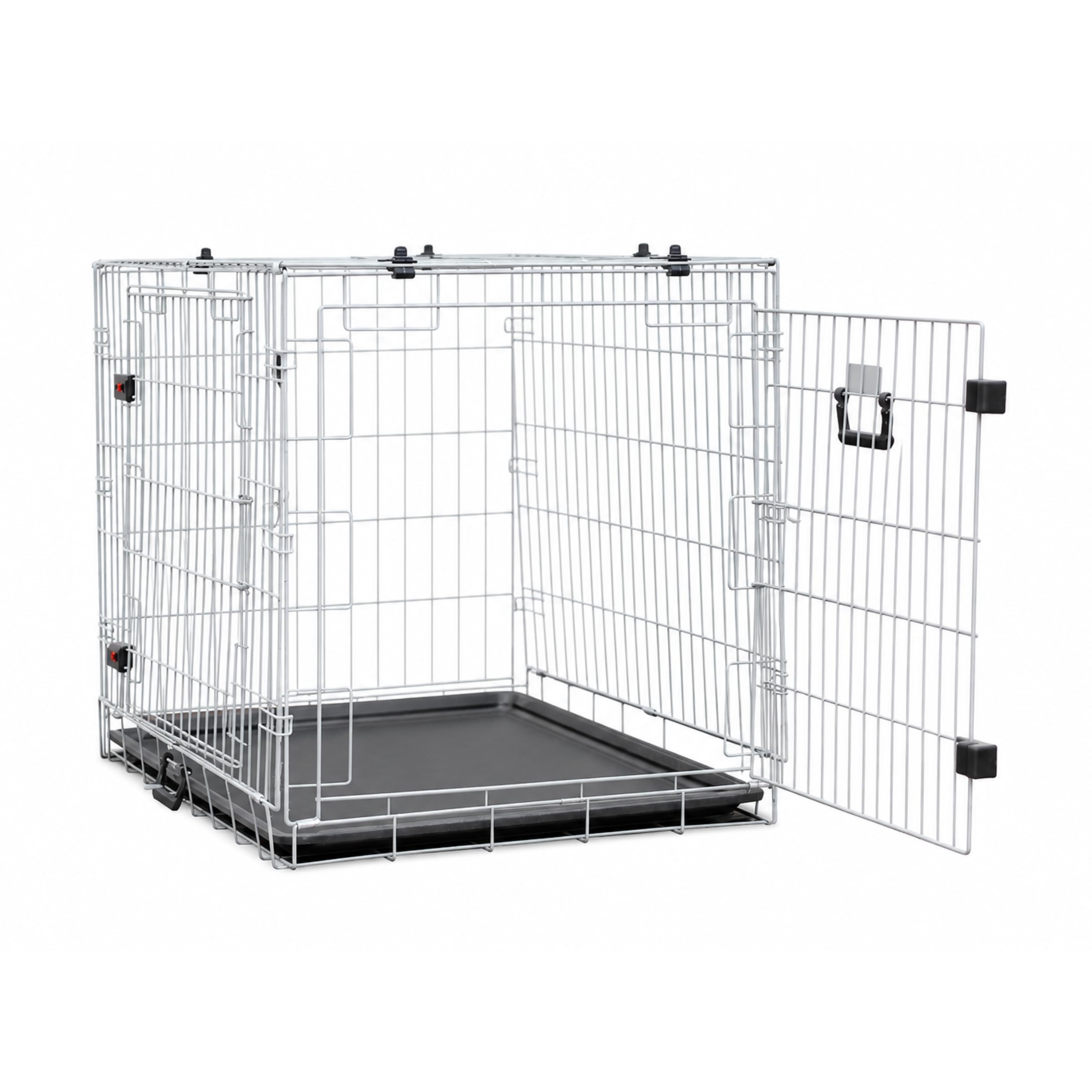 Rosewood X-Large Two Door Dog Cage for Dogs & Puppies, Heavy Duty Folding Metal Pet Crate with Removable Tray, Tool-Free Assembly Indoor & Travel Kennel, 107 x 71 x 76 cm