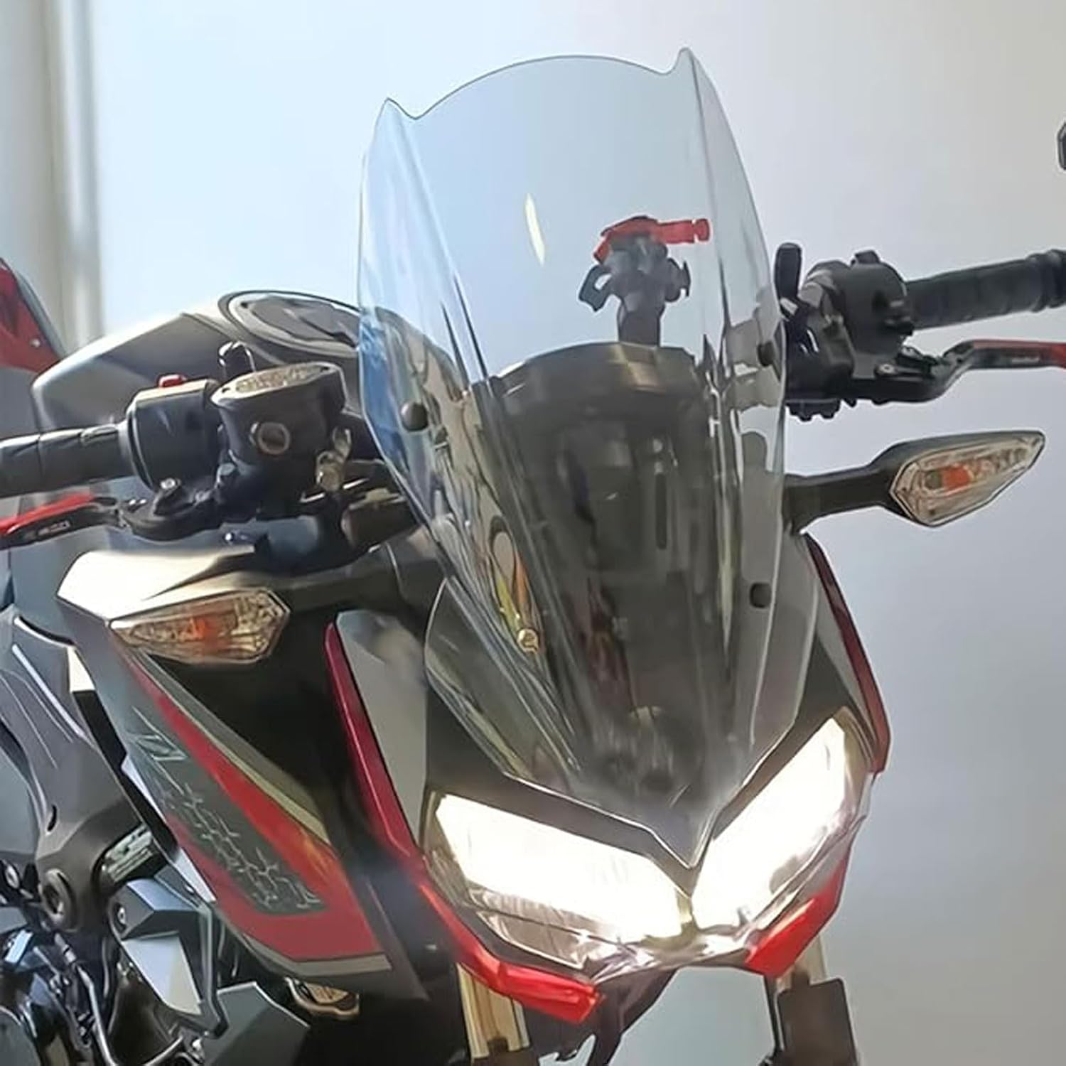 Motorcycle Racing Windscreen Windshield Air Deflector Viser Visor fit for Ka-wa-sa-ki Z400 Z250 Z 400 Z 250 Accessories 2019 2020 2021 2022 2023 2024 2025 (LightSmoke)