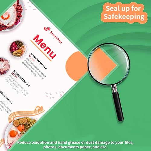 Miniatura 5 de Paquete de 100 hojas laminadoras de 5 mil de grosor, 9 x 11.5 pulgadas, bolsas de laminación térmica transparentes (tamaño carta), para suministros