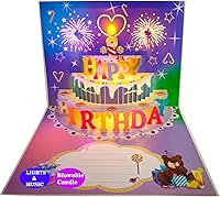 Vista 21 de Tarjetas de Cumpleaños 3D Desplegables Hechas a Mano con Sobres para Hermana/Mamá/Esposa/Niños/Niño/Niña/Amigo (Paquete de 3)